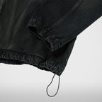 Thug Club Basic Emblem Denim Jacket in black, view 6 of 7