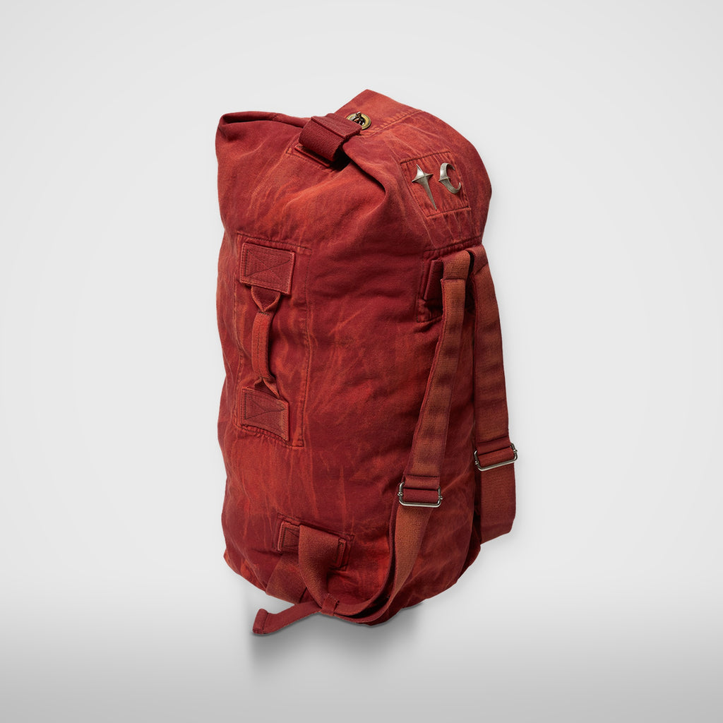 Thug Club Two Tone Washed Canvas Duffle Bag in red, view 2 of 5