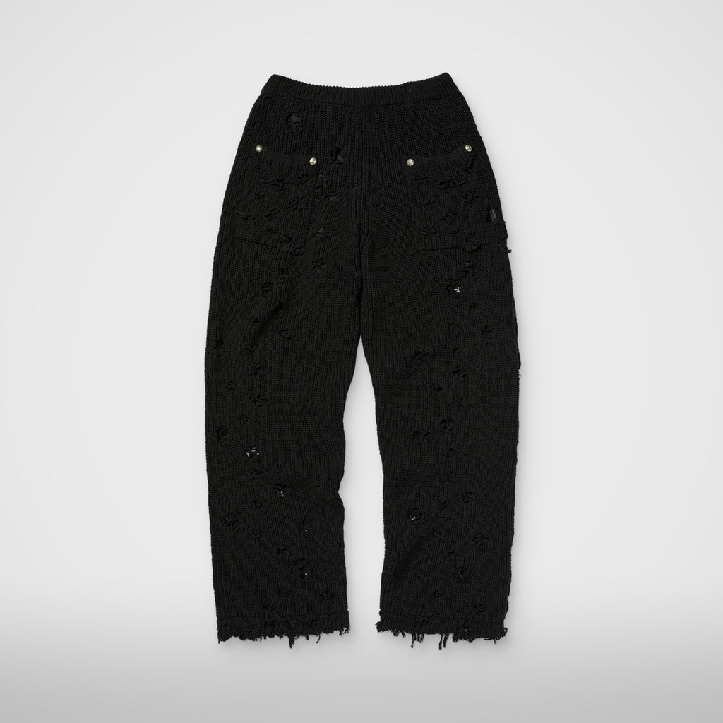 Thug Club TC Destroyed Knit Pants in black, view 2 of 2