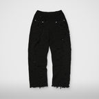Thug Club TC Destroyed Knit Pants in black, view 2 of 2