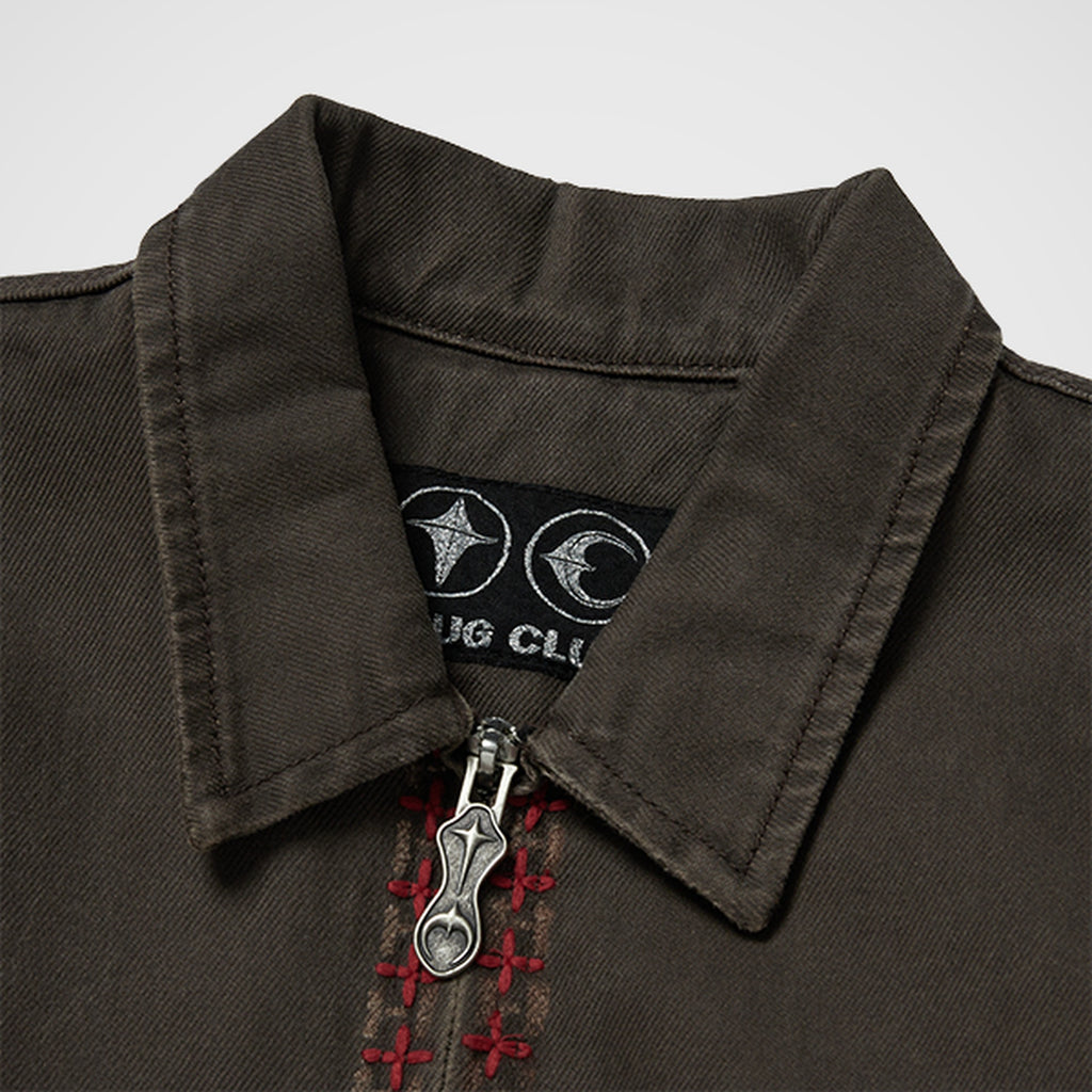Thug Club X Stitch Eisenhower Jacket in brown, view 3 of 10
