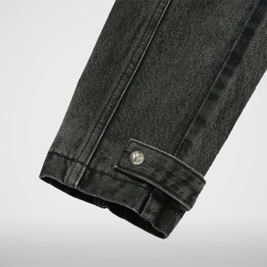 Thug Club Bio Soldier Denim Trench Coat in black, view 10 of 10