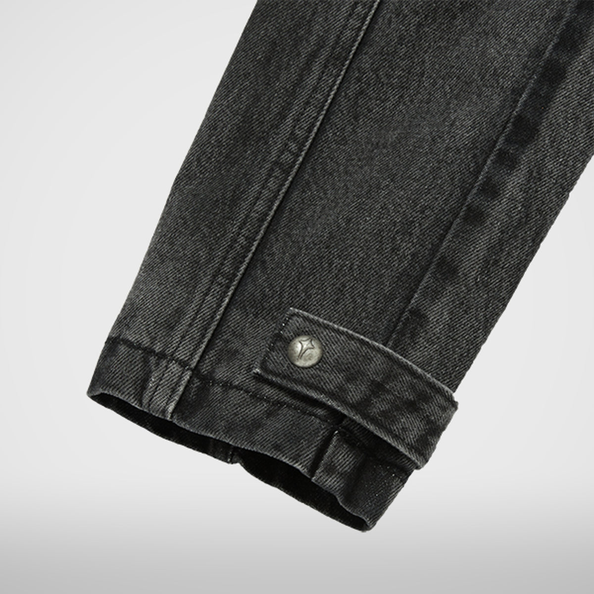 Thug Club Bio Soldier Denim Trench Coat in black, view 10 of 10