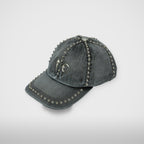 Thug Club Studded Denim Cap in black, view 2 of 3