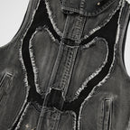 Thug Club Cave Denim Vest in black, view 3 of 10