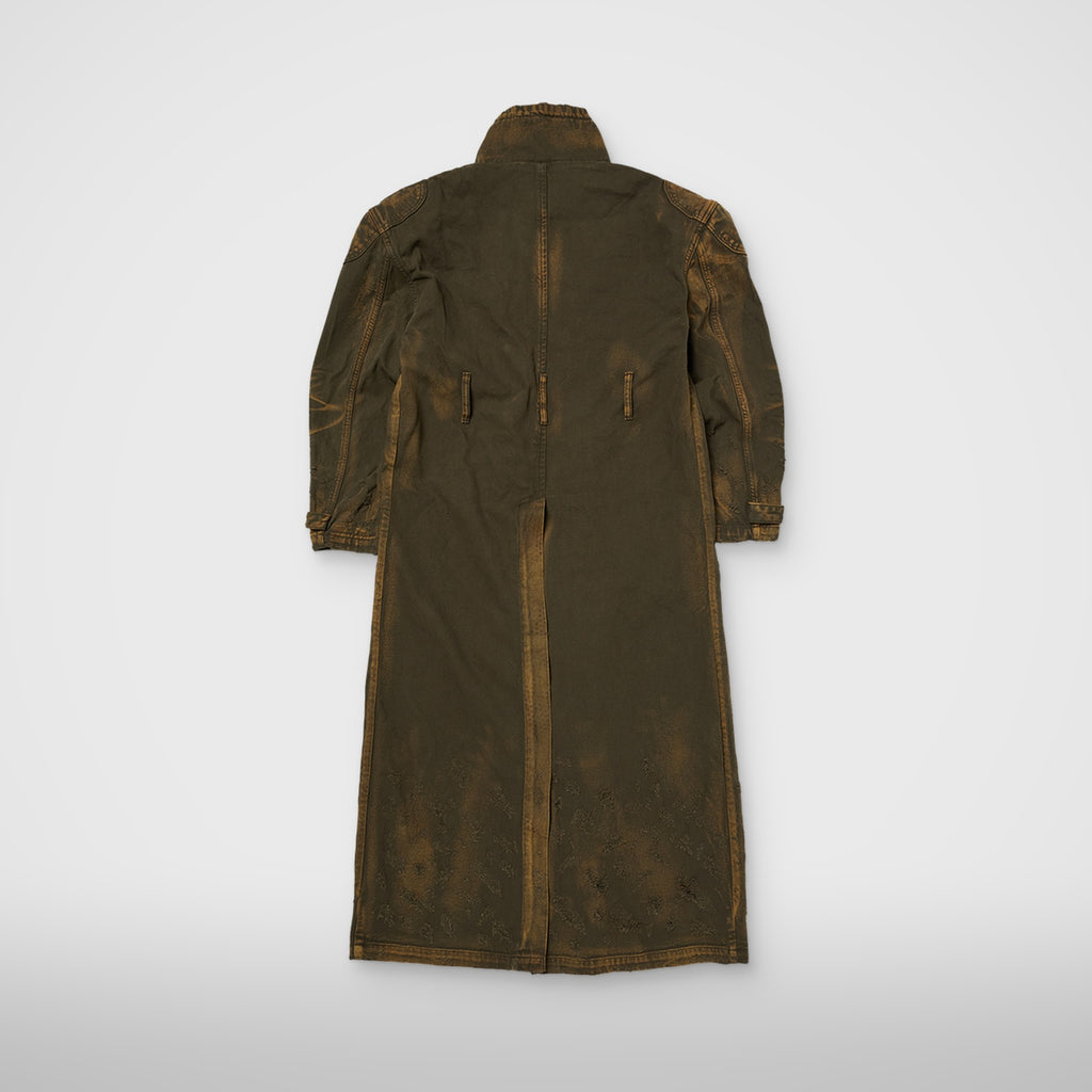 Thug Club TC Trigun Coat in olive, back view