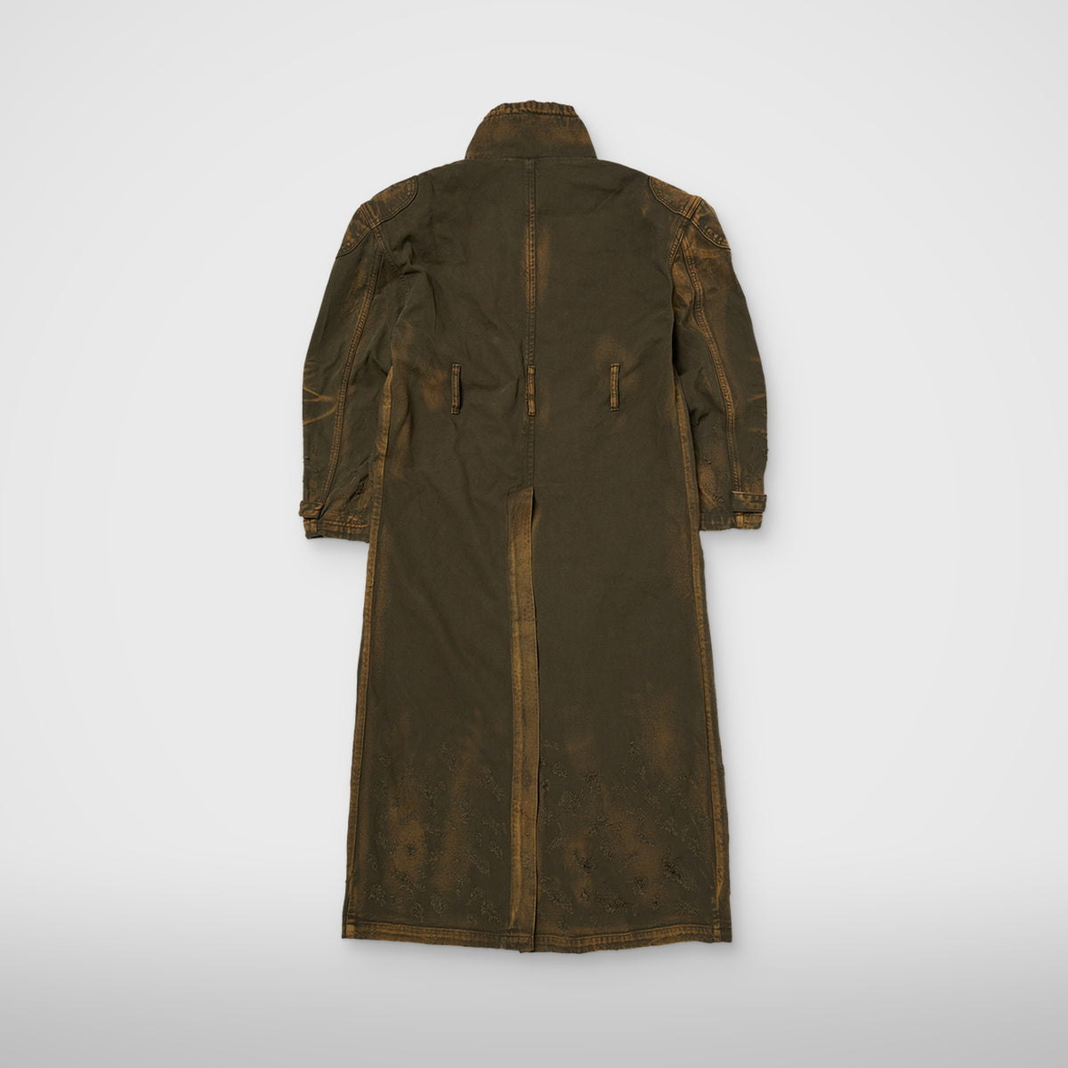 Thug Club TC Trigun Coat in olive, back view