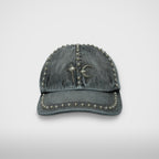 Thug Club Studded Denim Cap in black