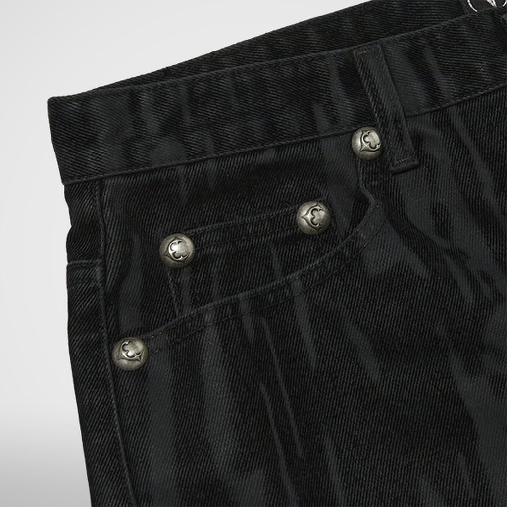Thug Club Blood Lazered Denim Pants in black, view 5 of 7