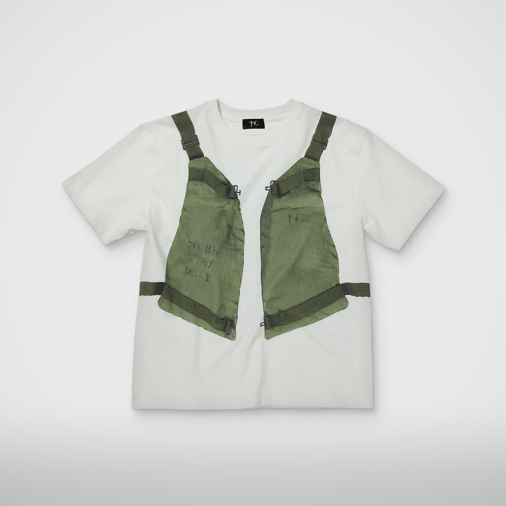 Thug Club TC Work Vest T-Shirt in white, front view