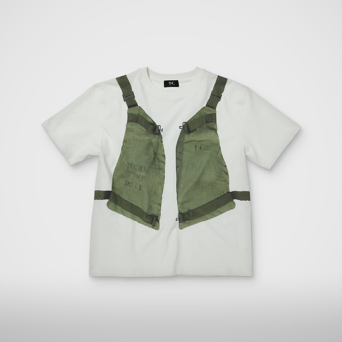 Thug Club TC Work Vest T-Shirt in white, front view