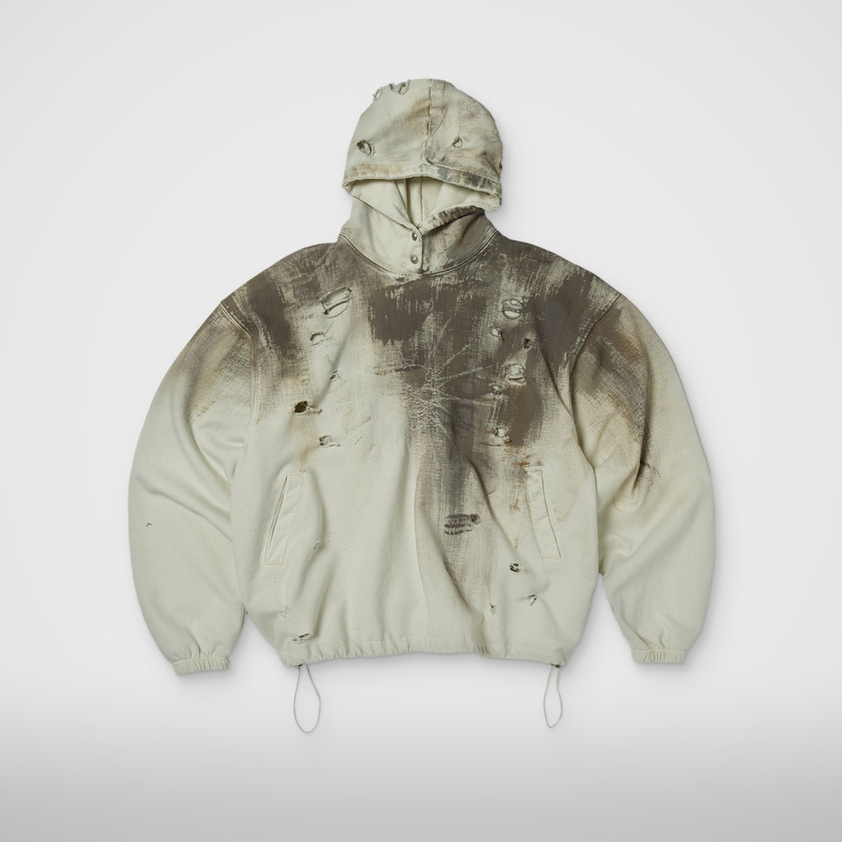 Thug Club Tsubaki Sanjuro Hoodie in beige, front view