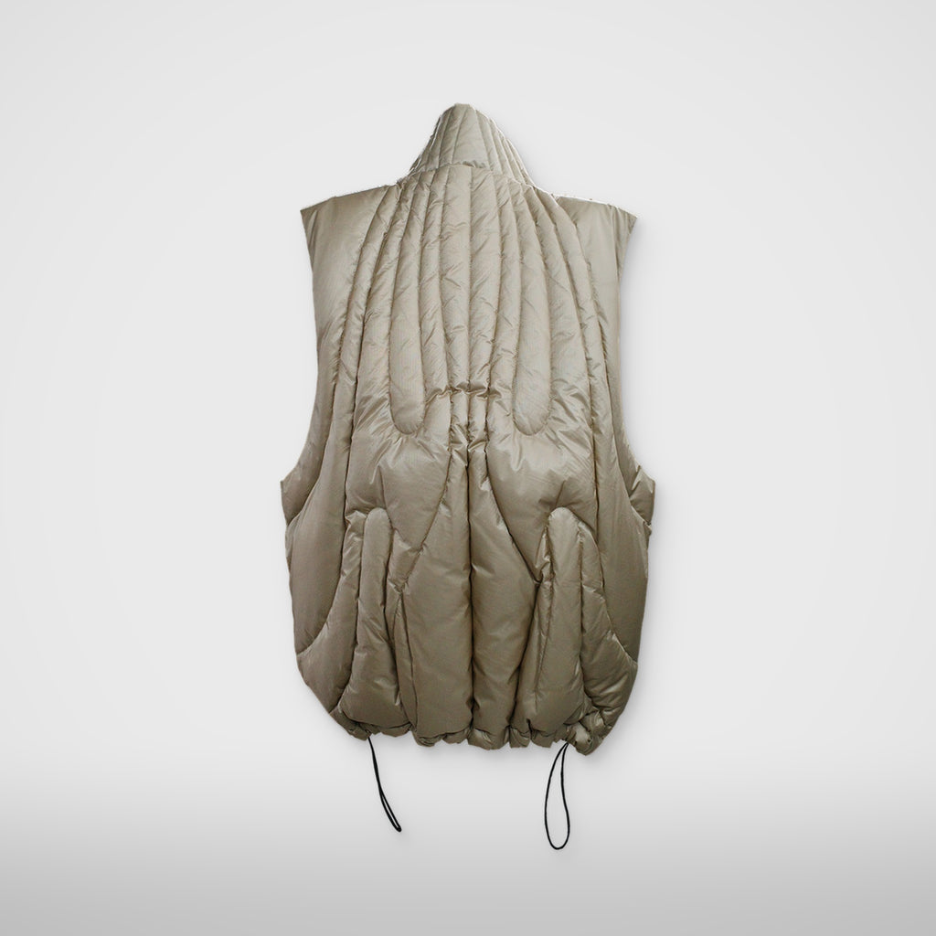 Thug Club Cave Goose Down Vest in beige, view 3 of 4