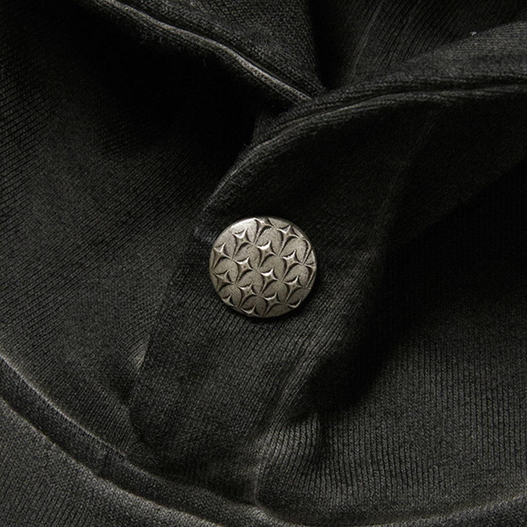 Thug Club Fila X Thug Stitch Snap Hoodie in black, view 3 of 8