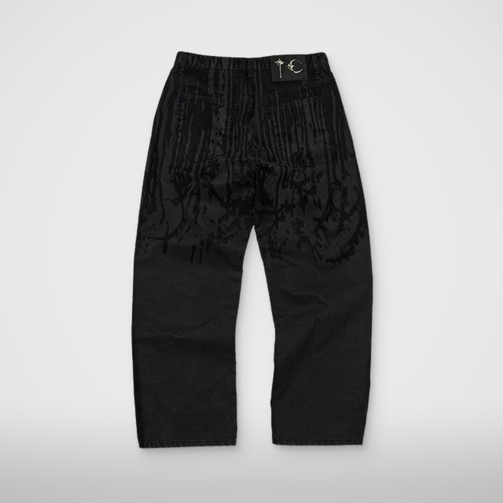 Thug Club Blood Lazered Denim Pants in black, view 2 of 7