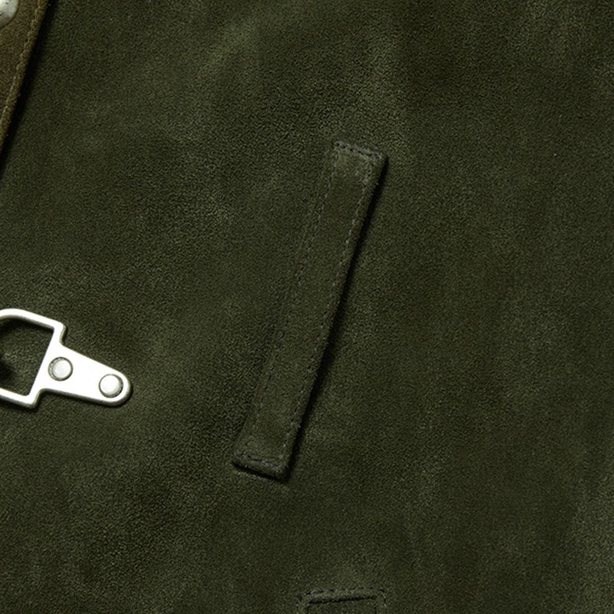 Thug Club Bio Soldier Leather Trench Coat in khaki, view 10 of 11