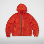 Thug Club TC Two Tone Washed Zip-Up Hoodie in red, front view
