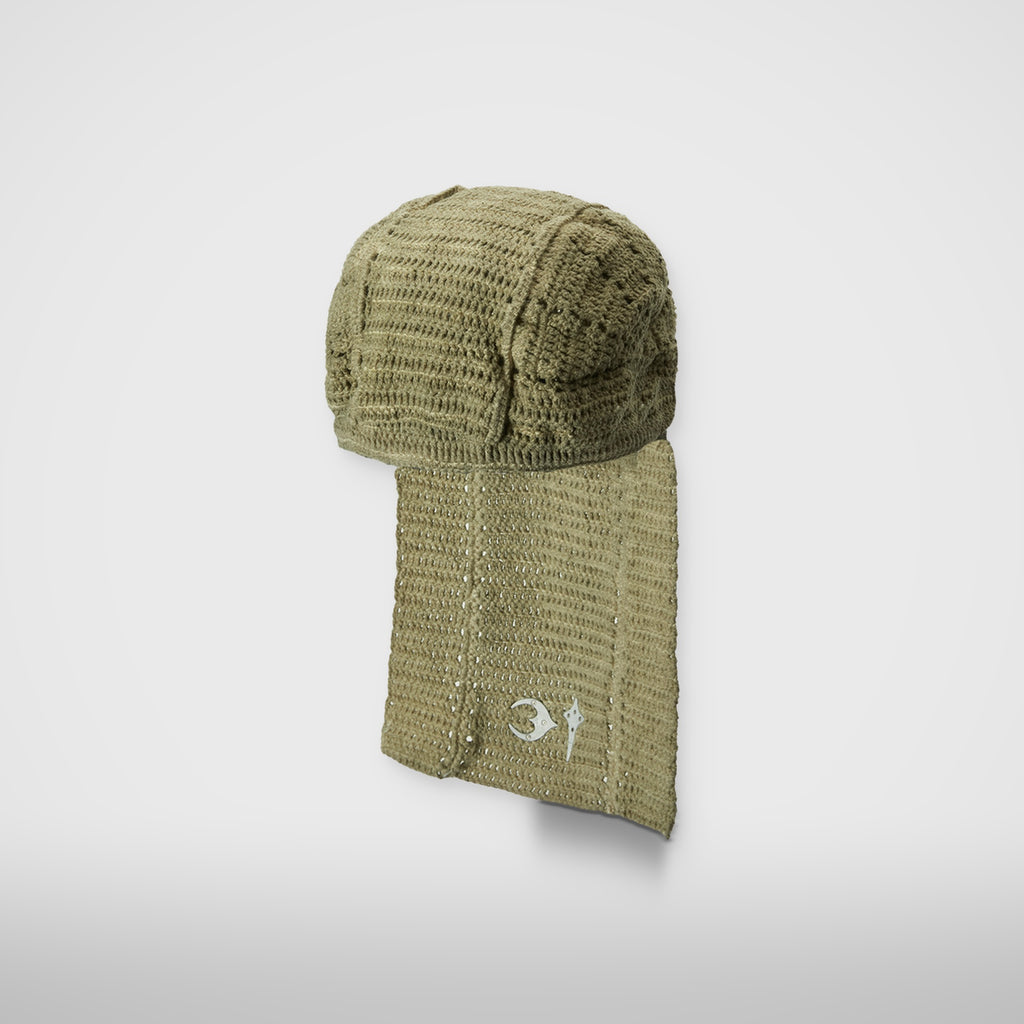 Thug Club TC Destroyed Crochet Tail Hat in beige, view 2 of 3