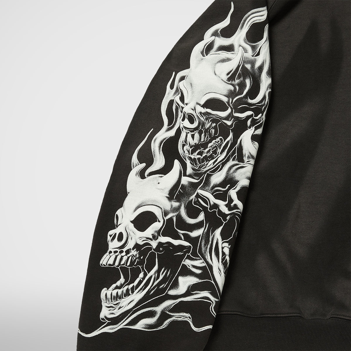 Thug Club Six Riding Skull Zip-Up Hoodie in black, view 6 of 6