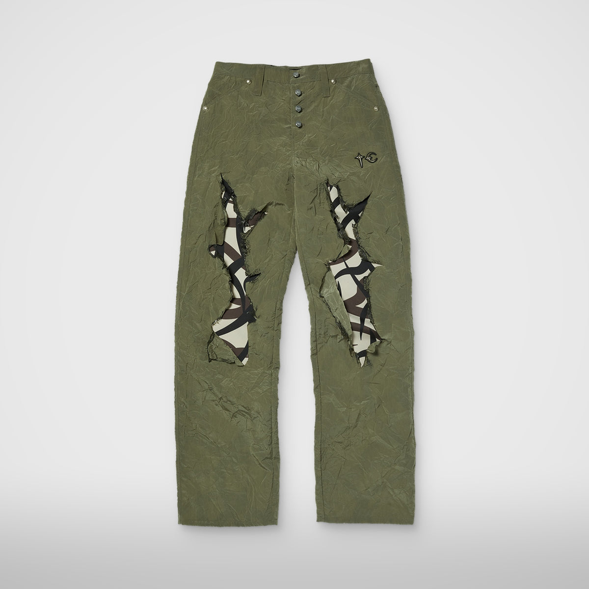 Thug Club Burnt Tribal Camo Pants in khaki