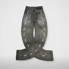 Thug Club TC Laser Washed Parkour Denim Pants in black, back view