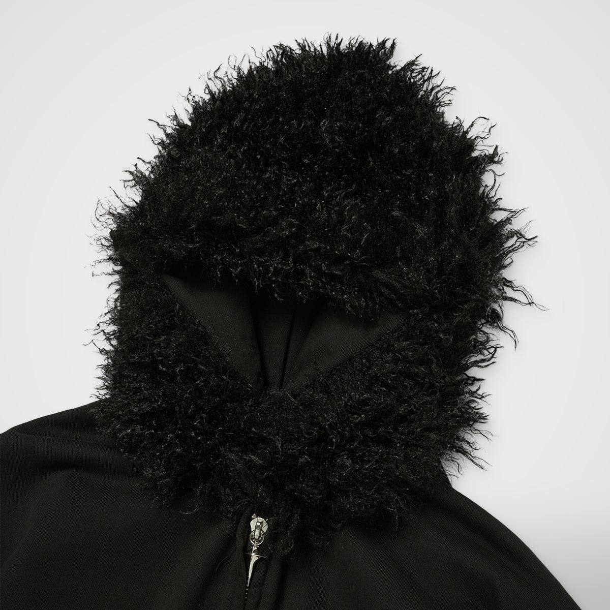Thug Club TC Two Face Fur Hooded Zip-Up in black, view 3 of 8