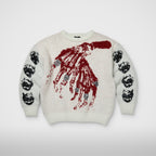Thug Club TC Bone Cross Knit Sweater in white