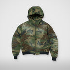 Thug Club Three Riding Skull Vintage Jacket in camo, front view
