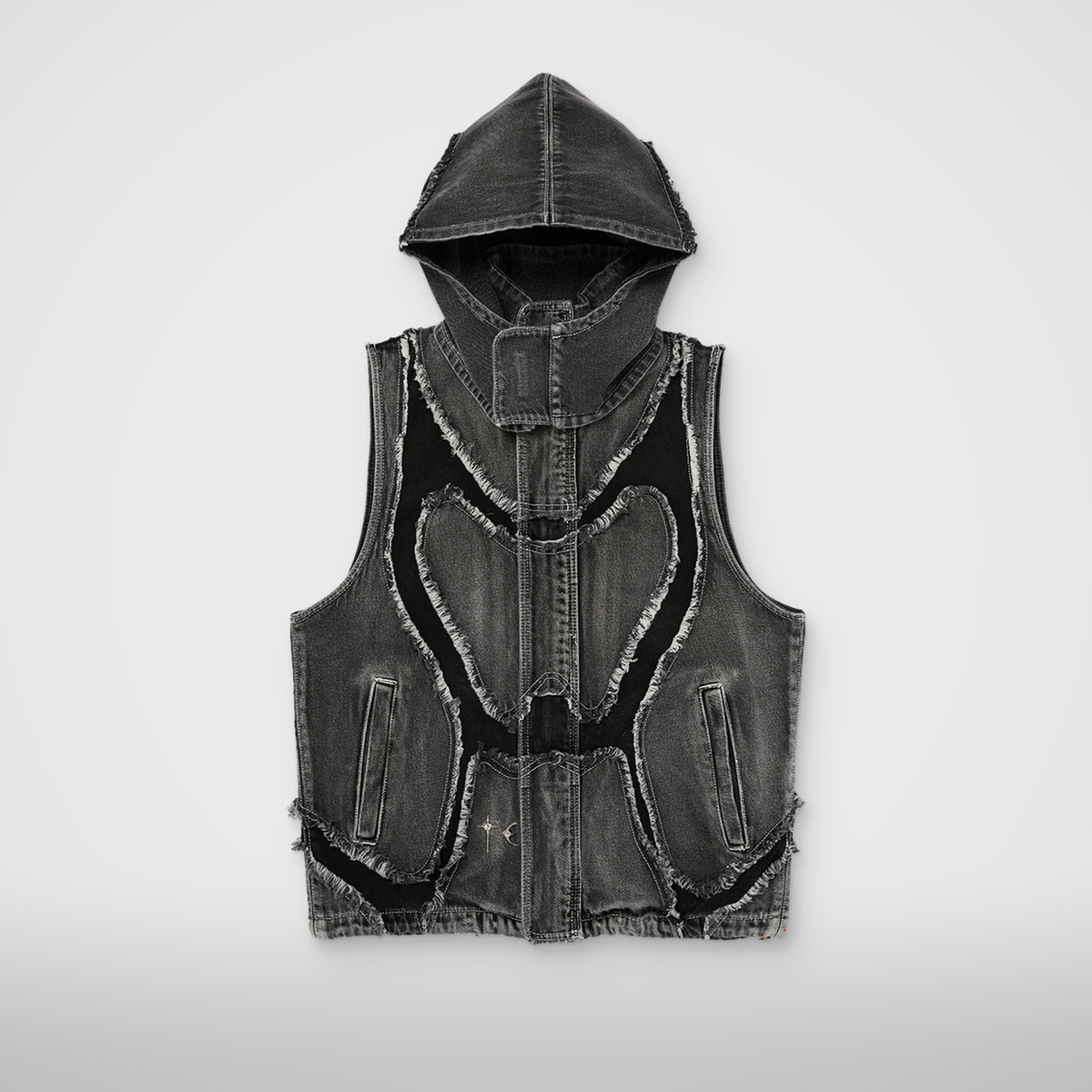 Thug Club Cave Denim Vest in black