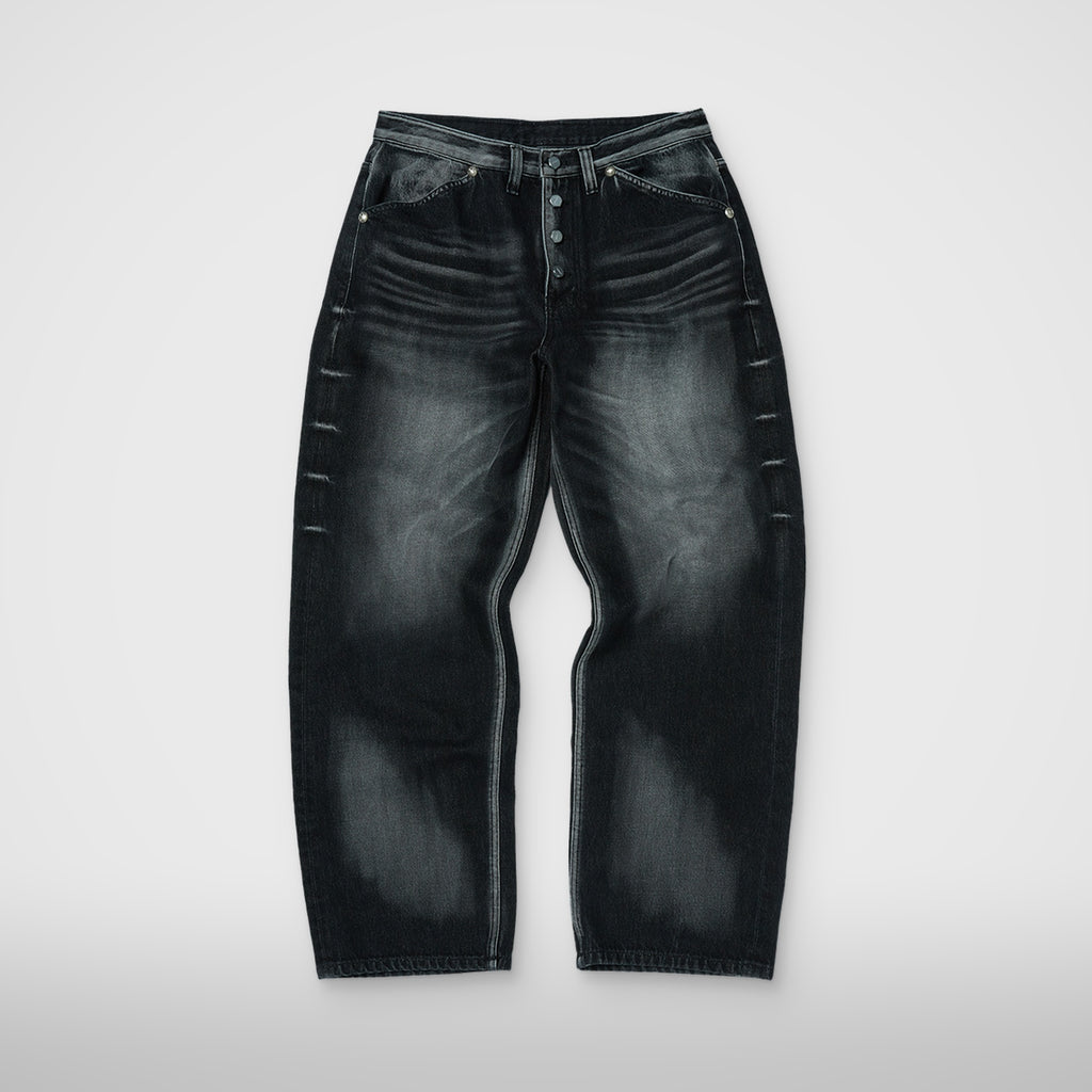 Thug Club TC Leather Back Pocket Pants in black, back view