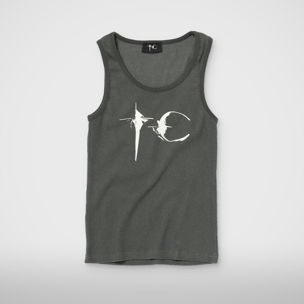 Thug Club TC Not Easy Tank Top in black, front view