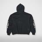 Thug Club Leather Flame Hoodie in navy, view 2 of 2