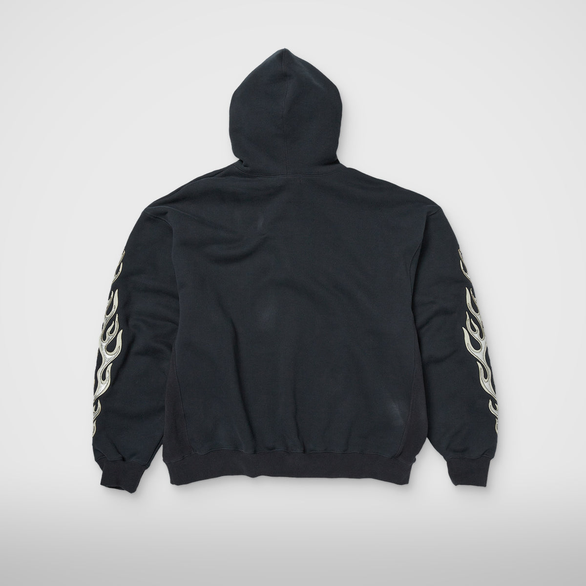 Thug Club Leather Flame Hoodie in navy, view 2 of 2