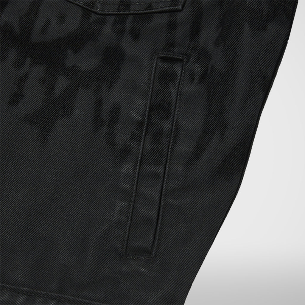 Thug Club Blood Lazered Denim Jacket in black, view 6 of 9