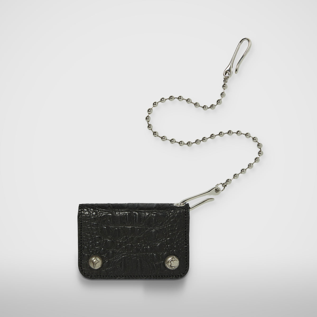 Thug Club TC Ball Chain Leather Card Case in crocodile