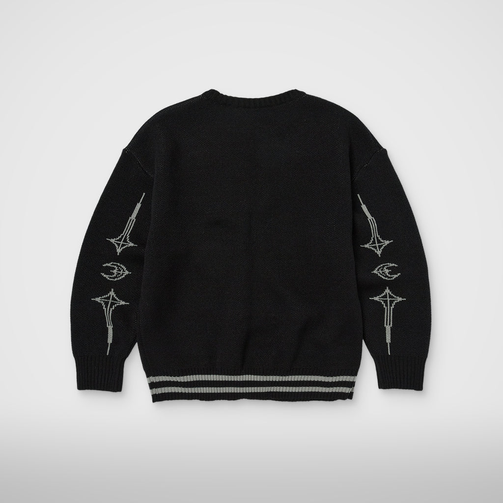 Thug Club TC Bone Knit Sweater in bk/white, view 2 of 2