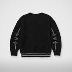Thug Club TC Bone Knit Sweater in bk/white, view 2 of 2