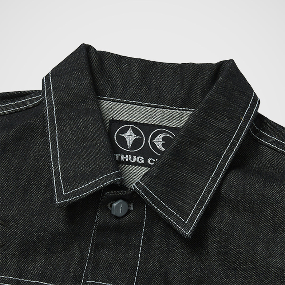 Thug Club Land Warfare Denim Jacket in black, view 3 of 8