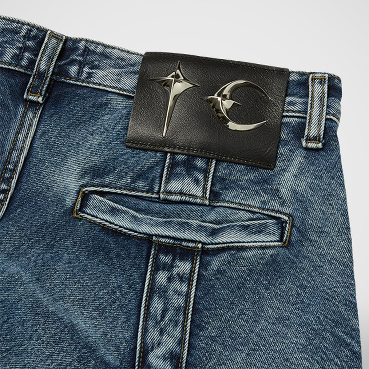 Thug Club Line Gob Denim Pants in blue, view 6 of 6