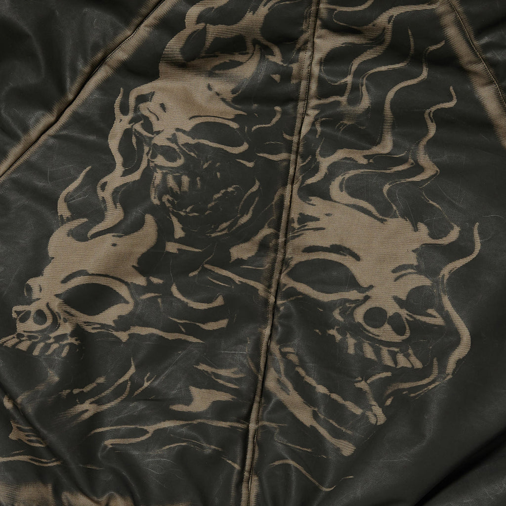 Thug Club Three Riding Skull Fur Hooded Jacket in black, view 11 of 11