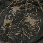 Thug Club Three Riding Skull Fur Hooded Jacket in black, view 11 of 11