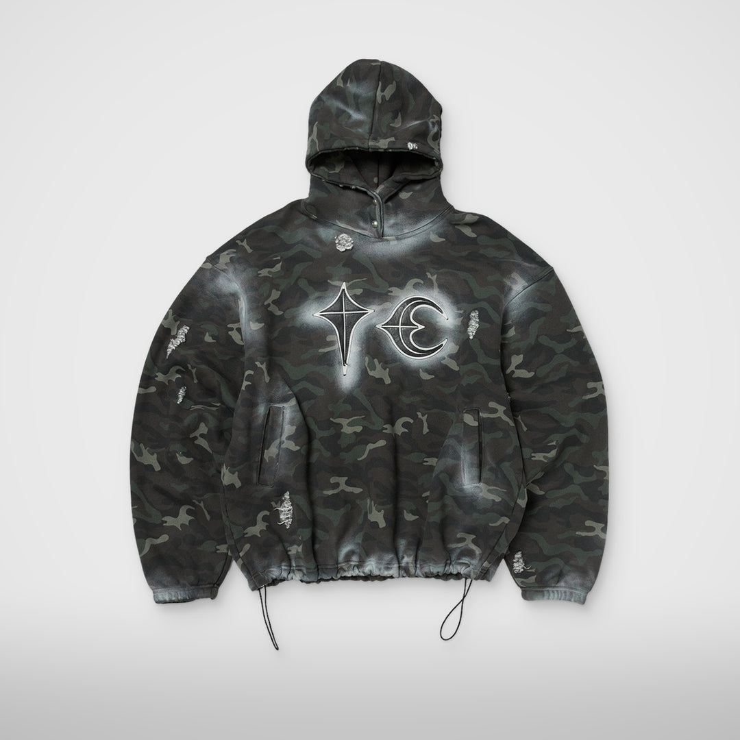 Sprayed Camoflage Rock Hoodie