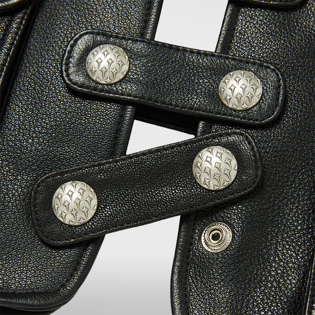Thug Club Goat Skin Leather Vest in black, view 6 of 9