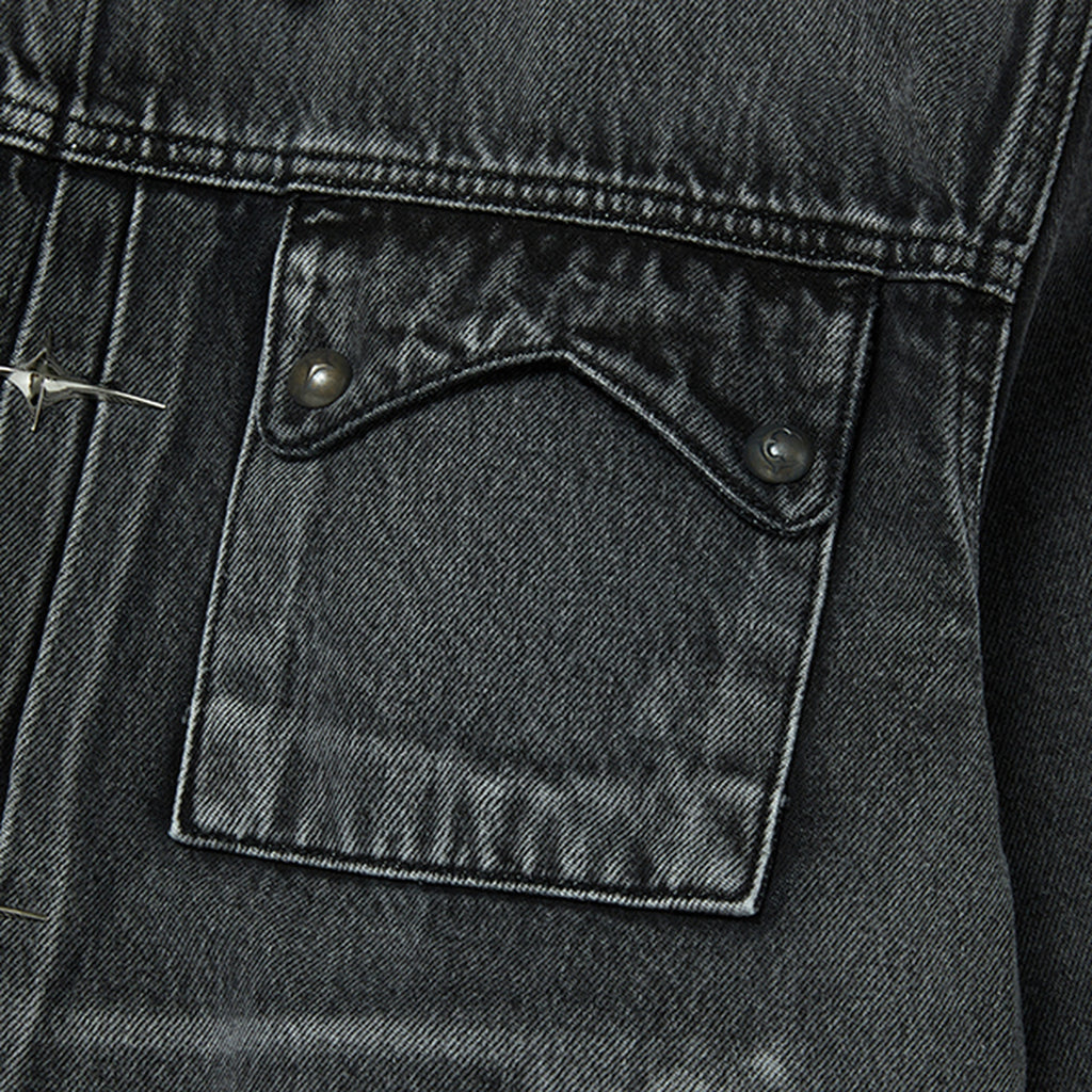 Thug Club Claw Denim Jacket in black, view 4 of 9