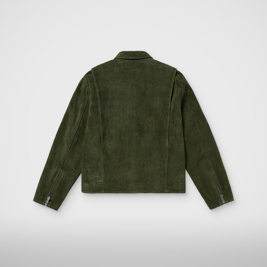 Thug Club Bio Soldier Leather Jacket in khaki, view 2 of 8