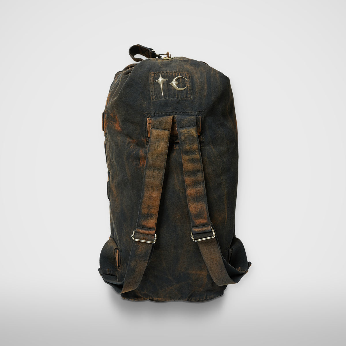 Thug Club Two Tone Washed Canvas Duffle Bag in rust black
