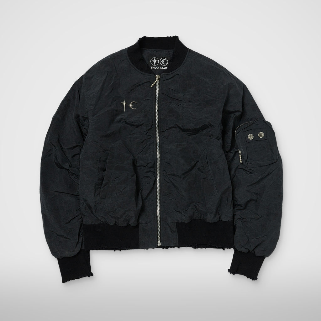 Thug Club Scarred Tango Charlie Bomber in black