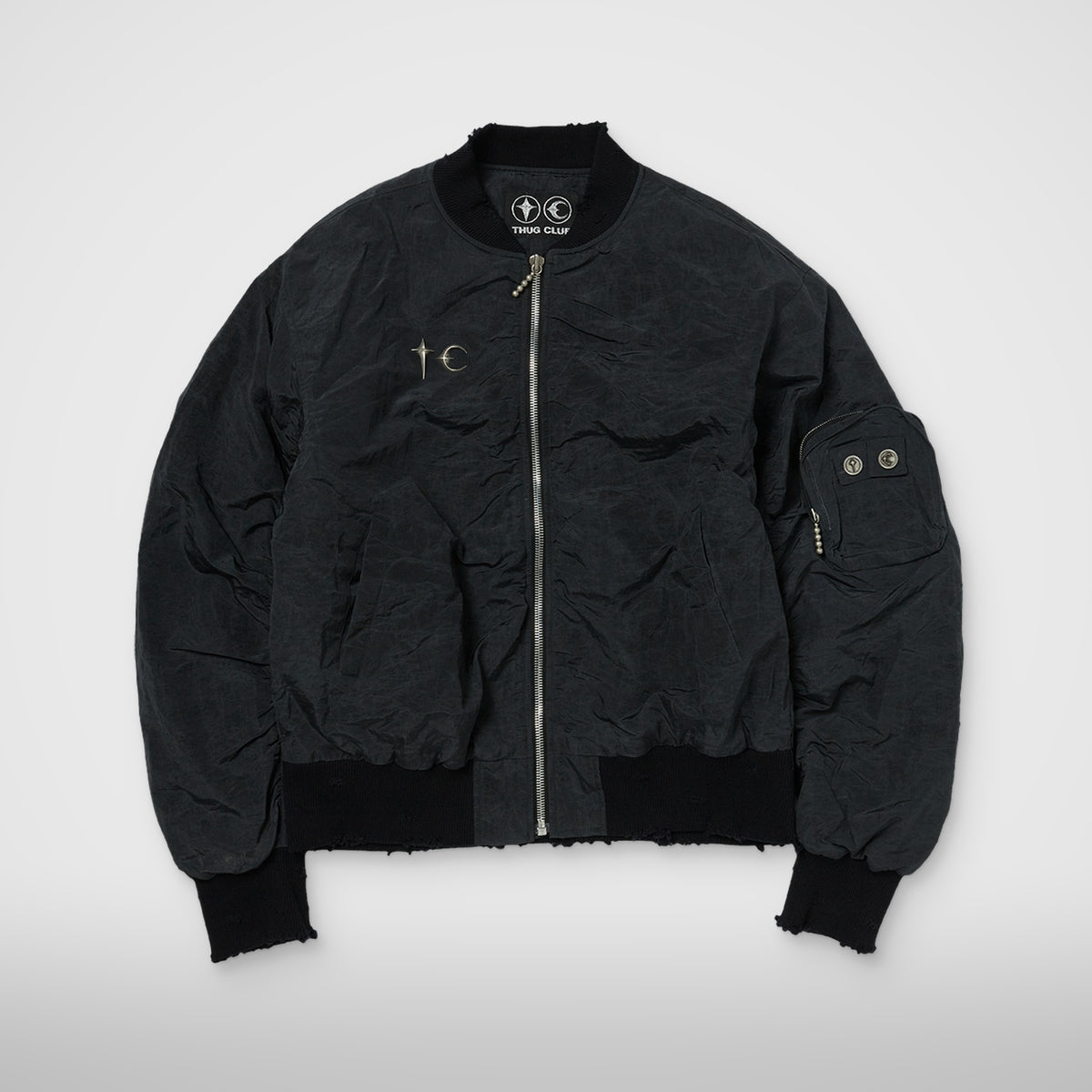 Thug Club Scarred Tango Charlie Bomber in black