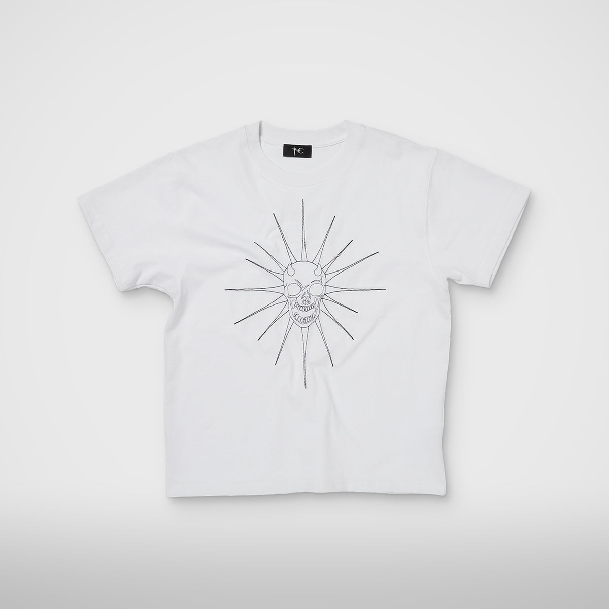 Thug Club TC Riding Skull Stitch T-Shirt in white, front view