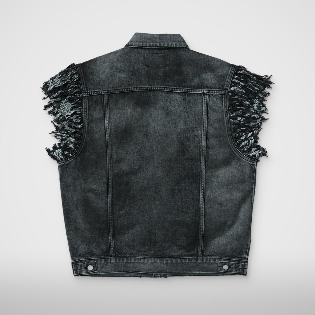 Thug Club TC Angels Denim Vest in black, view 2 of 2